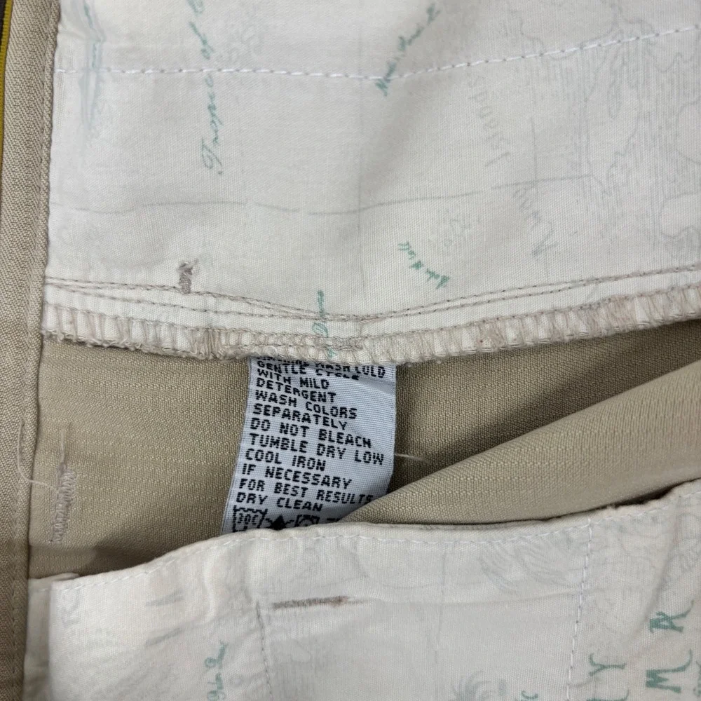 Vintage Tommy Bahama Mens 100% Silk Pleated Dress Shorts Tan Khaki 34x8.5